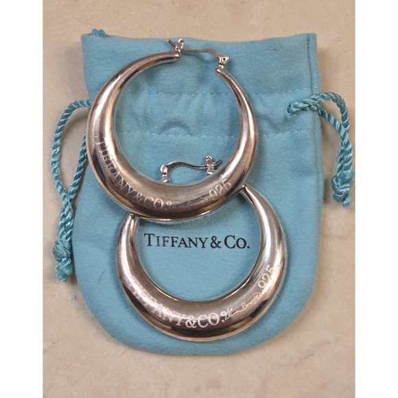 Tiffany & Co. Jewelry - Vintage Tiffany & Co Elsa Peretti 50mm Puffy Hoop Earrings Rare